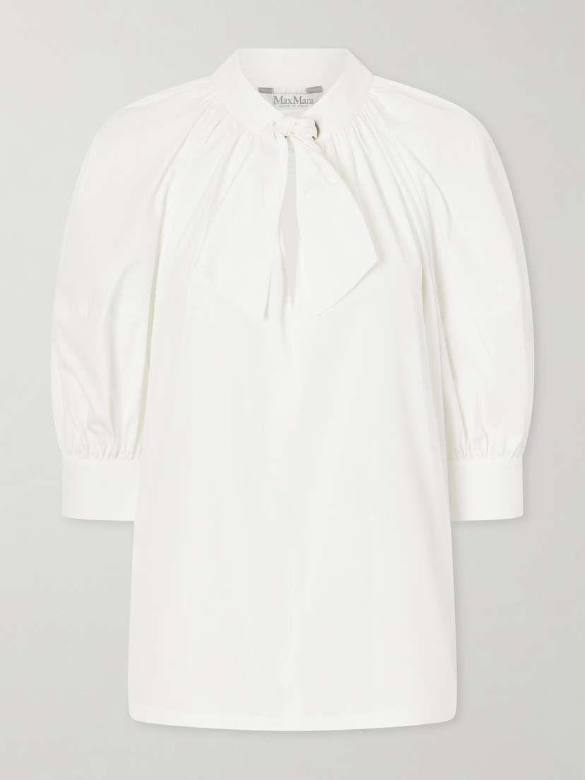 Max Mara Scarf-detailed Cotton Shirt | Thumbnail 6 Max Mara Scarf-detailed Cotton Shirt | Thumbnail 6