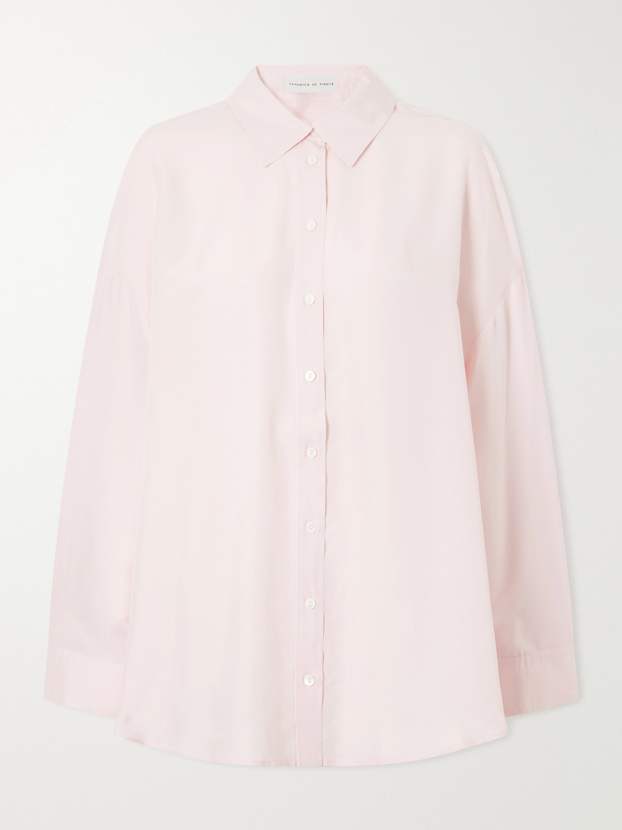 Veronica De Piante Maren Silk Shirt In Pink