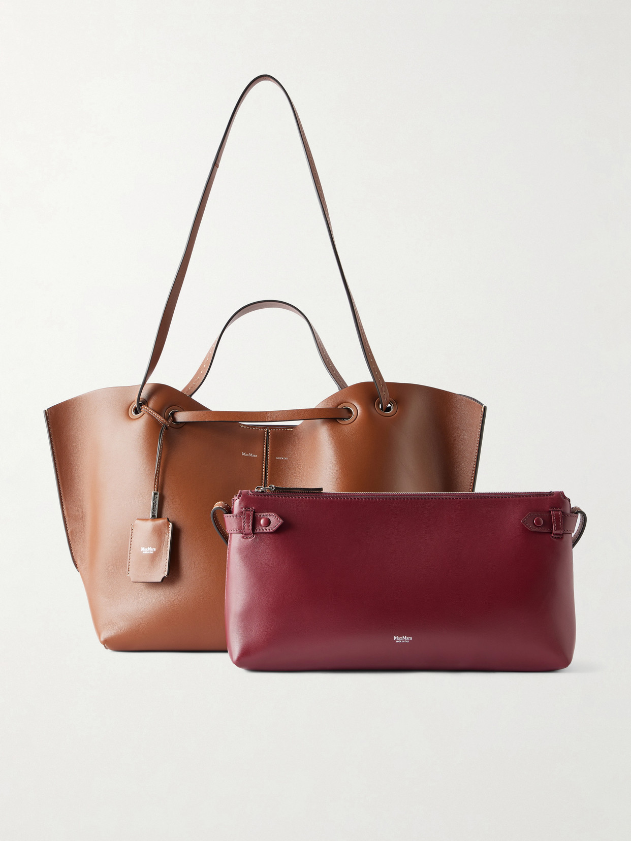 Max Mara Leather Shoulder Bag In Brown