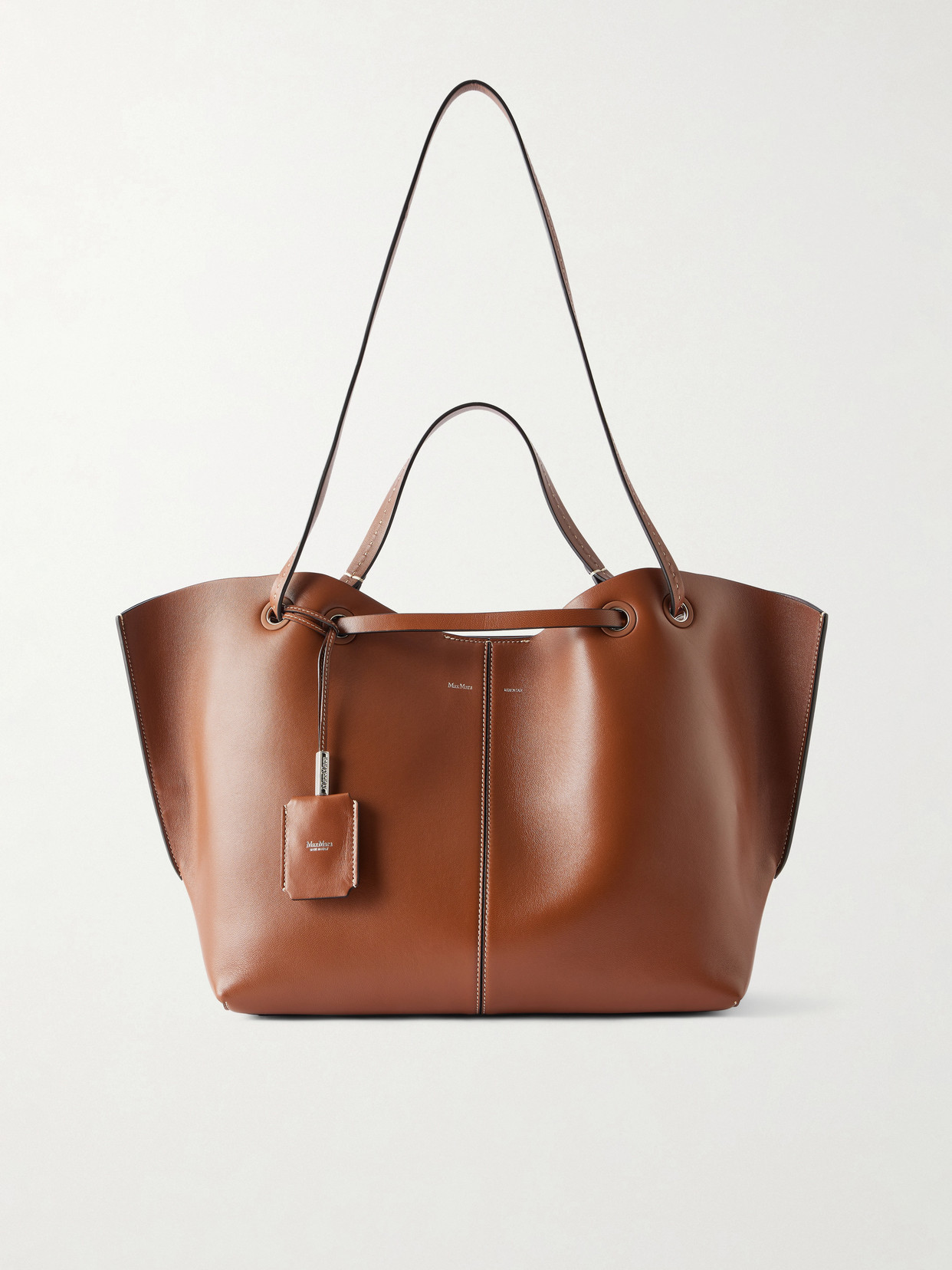 Max Mara Leather Shoulder Bag In Brown