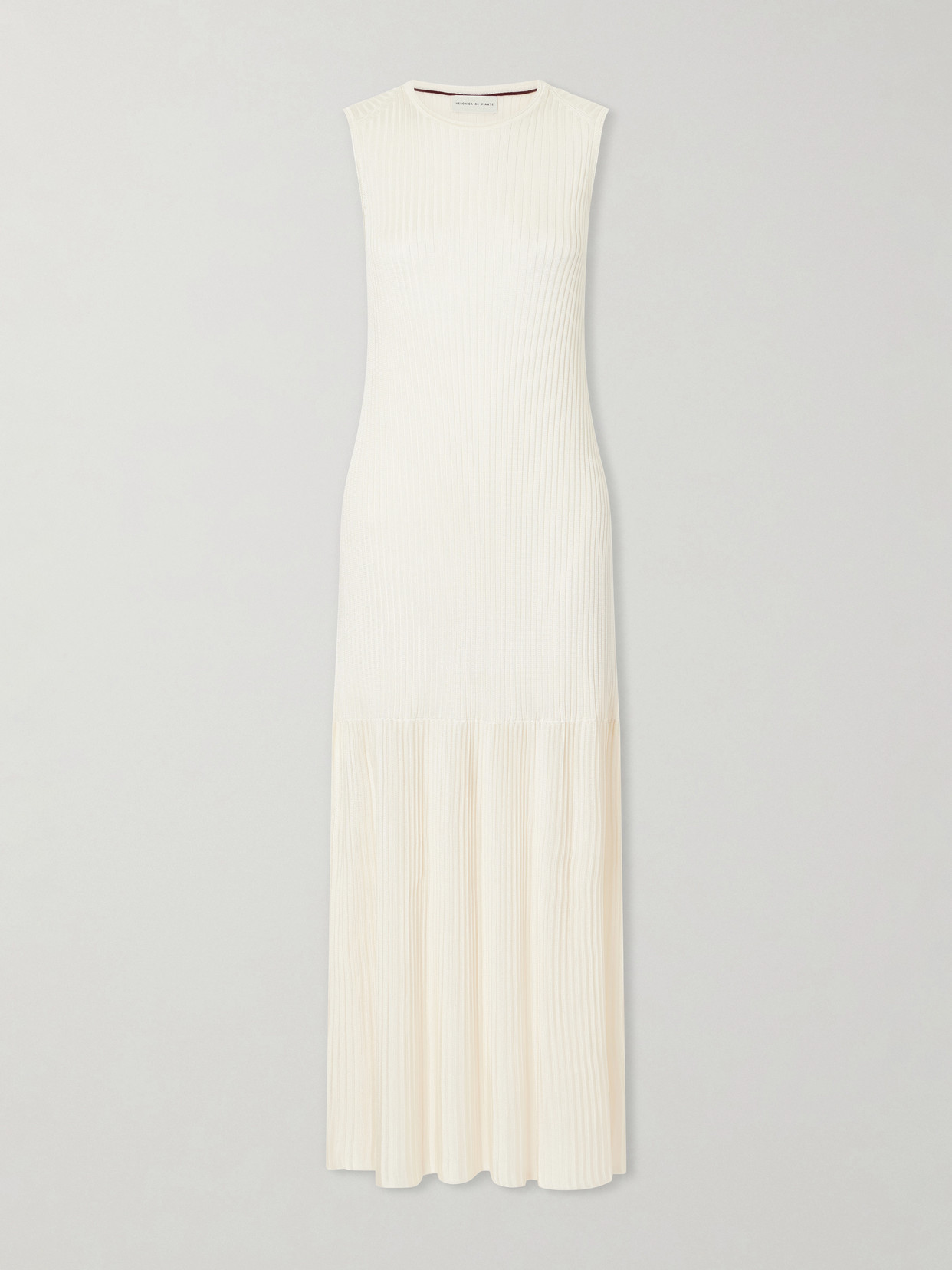 Veronica De Piante Gabby Ribbed-knit Jersey Maxi Dress In White