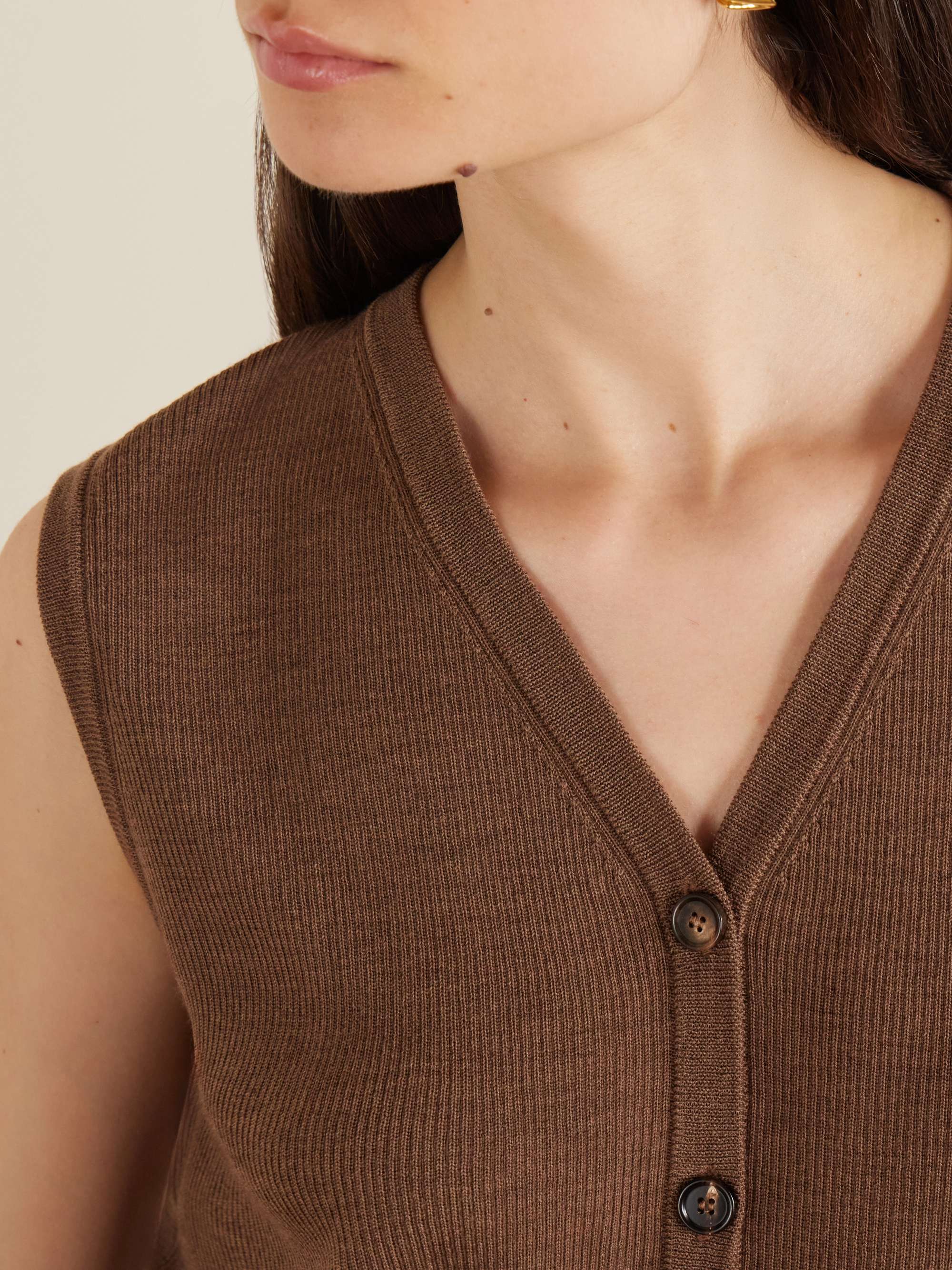 VERONICA DE PIANTE Alice merino wool cardigan vest | NET-A-PORTER