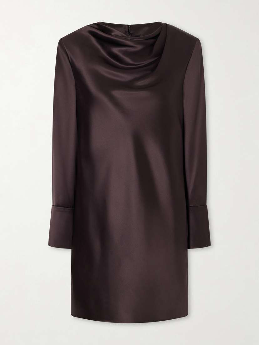 Veronica de Piante Amal Draped Silk-blend Satin Mini Dress | Thumbnail 6 Veronica de Piante Amal Draped Silk-blend Satin Mini Dress | Thumbnail 6