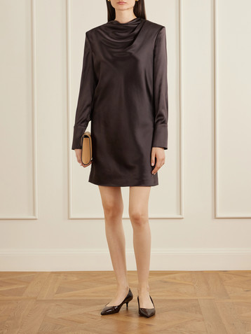 Veronica De Piante Amal draped silk-blend satin mini dress