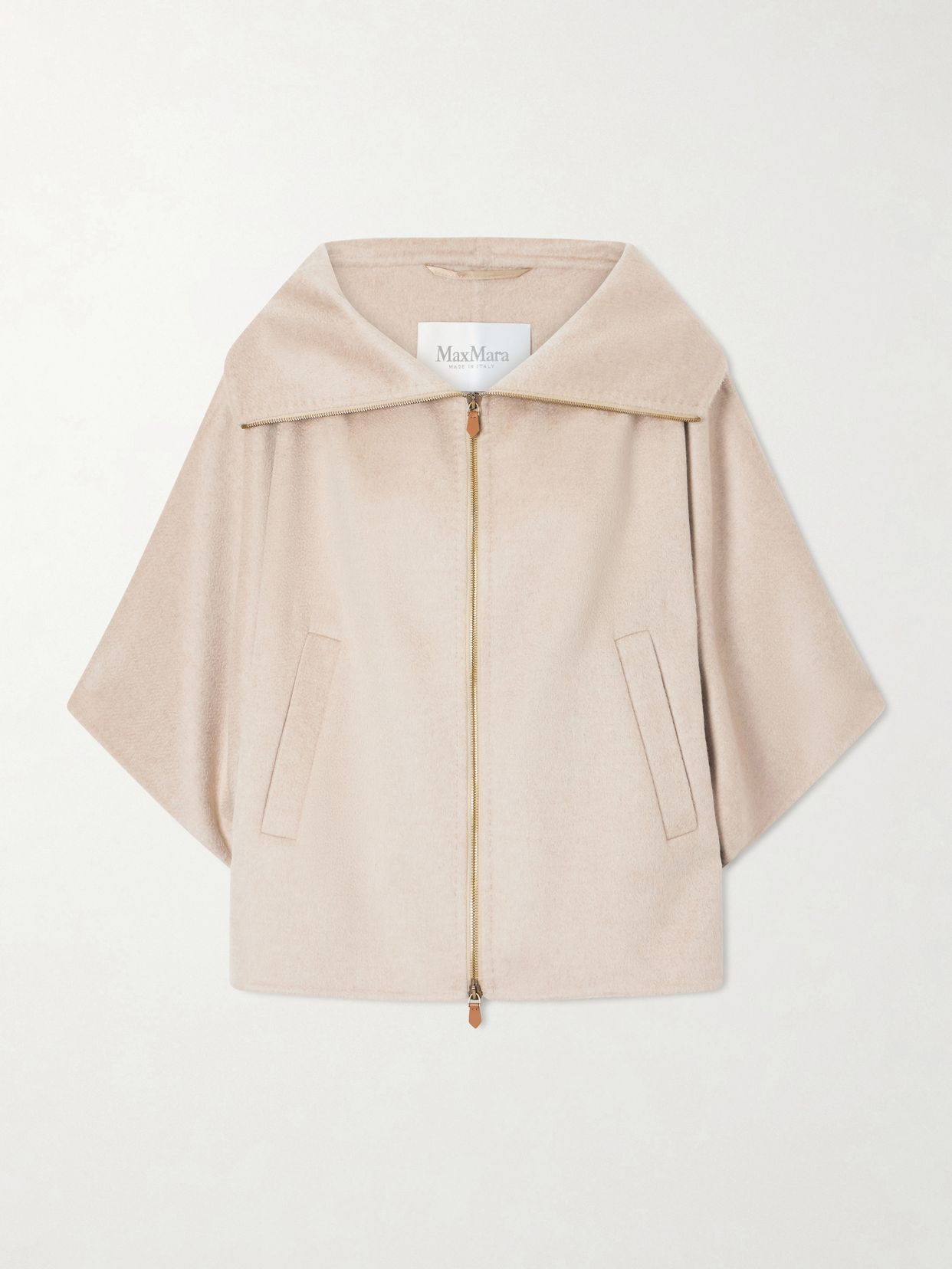 Draped cashmere short coat