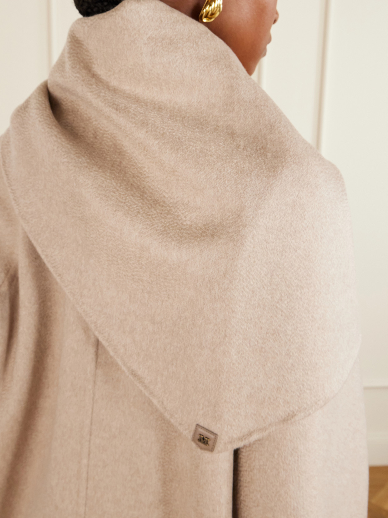 Belted Scarf-Detailed Cashmere Coat