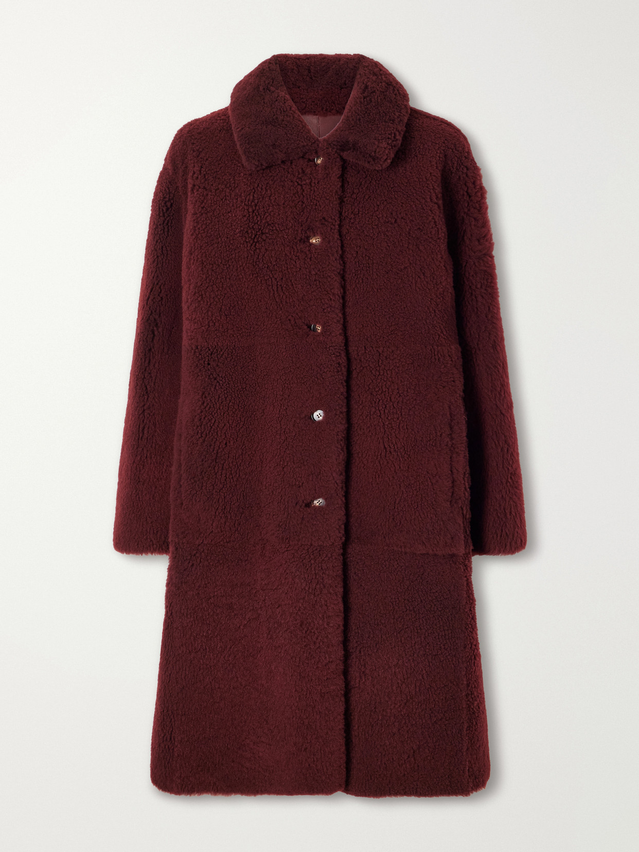 Veronica De Piante Romy Shearling Coat In Red