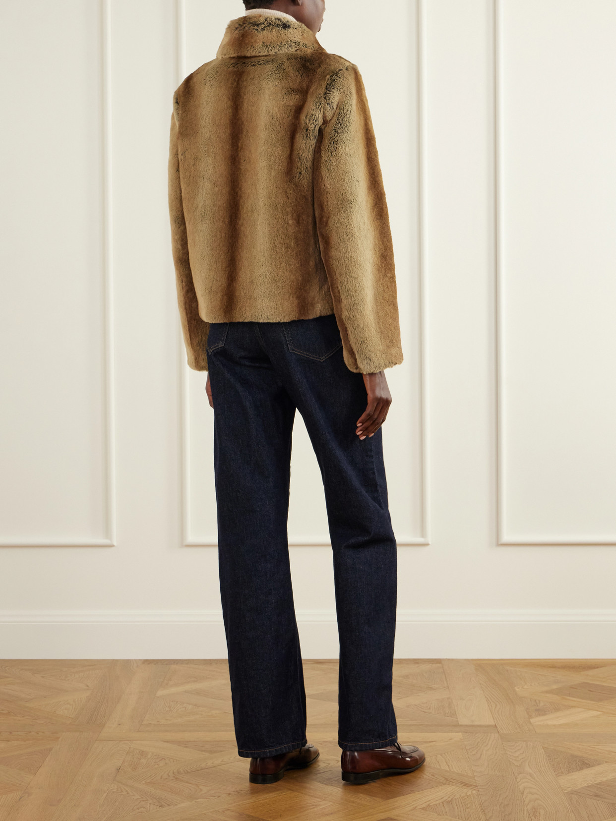 Mireia Leather-Trimmed Plush Jacket
