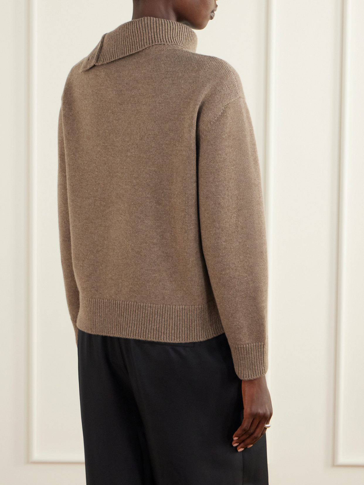Cielo Buttoned Turtleneck Wool And Cashmere-Blend Sweater