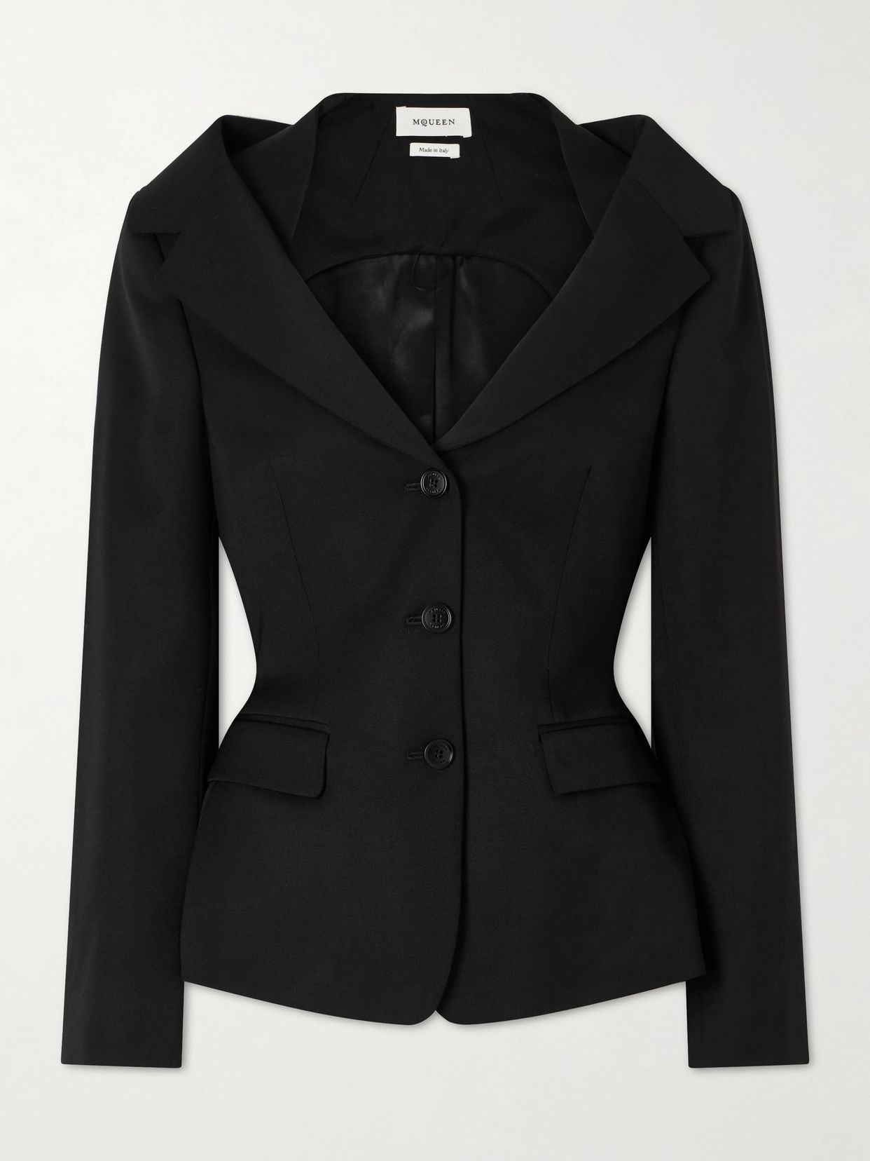 Halterneck wool blazer