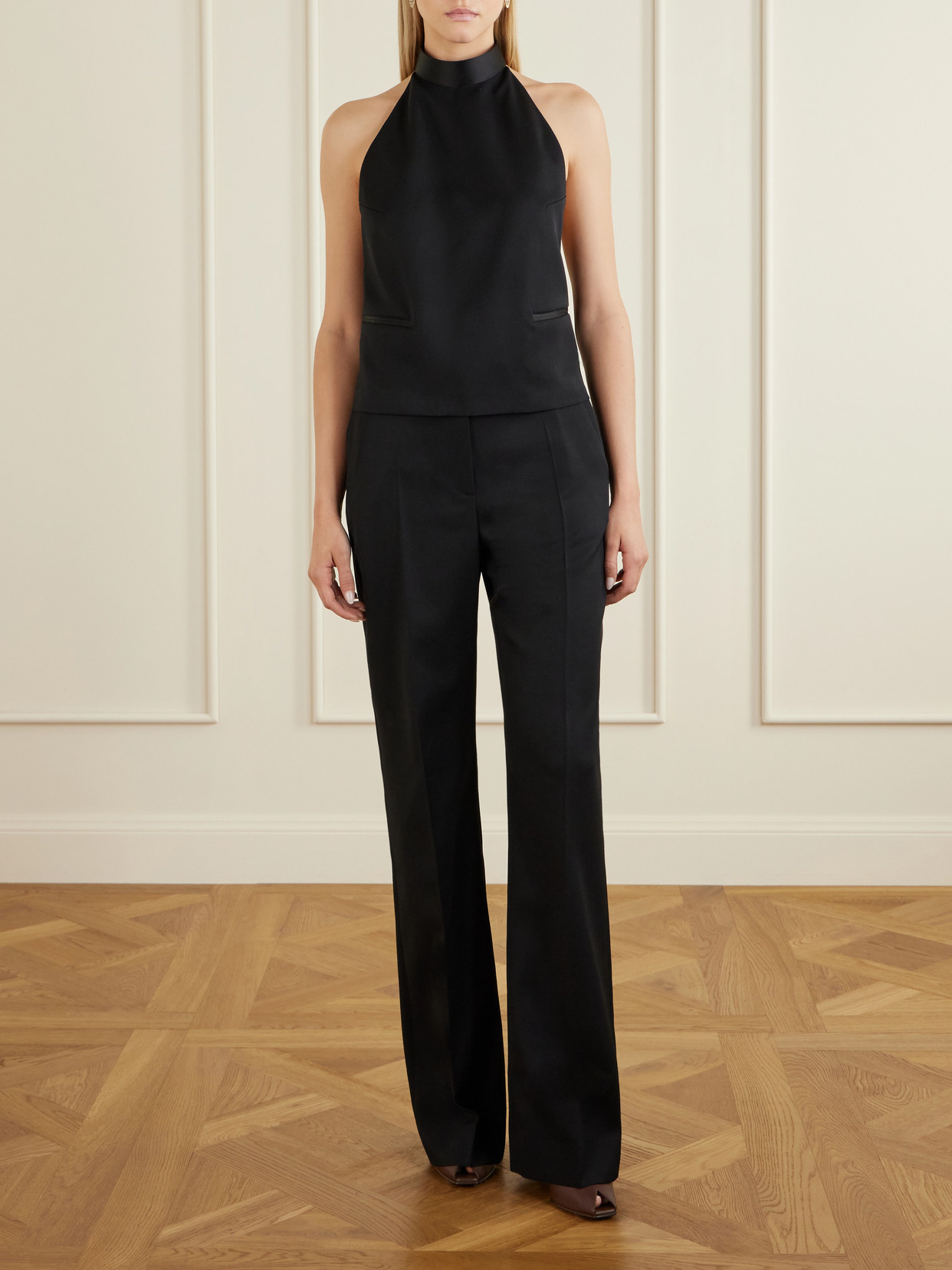 Alexander Mcqueen Halterneck Backless Top In Black