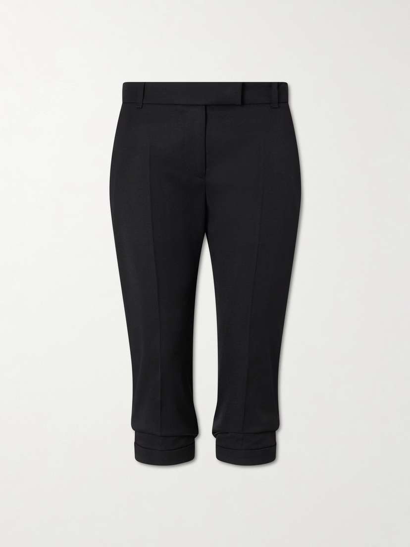 Wool Straight-leg Capri Pants