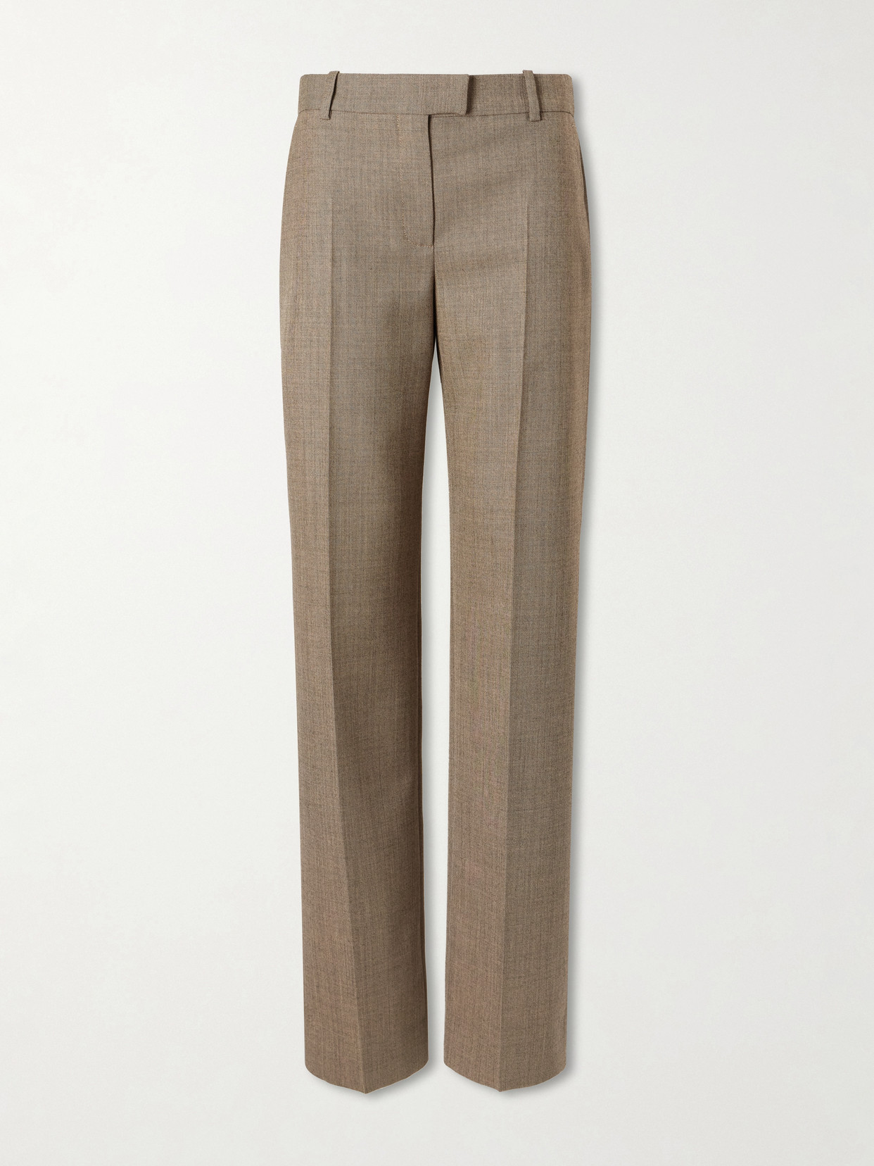 Alexander Mcqueen Pleated Wool-gabardine Straight-leg Pants In Gray