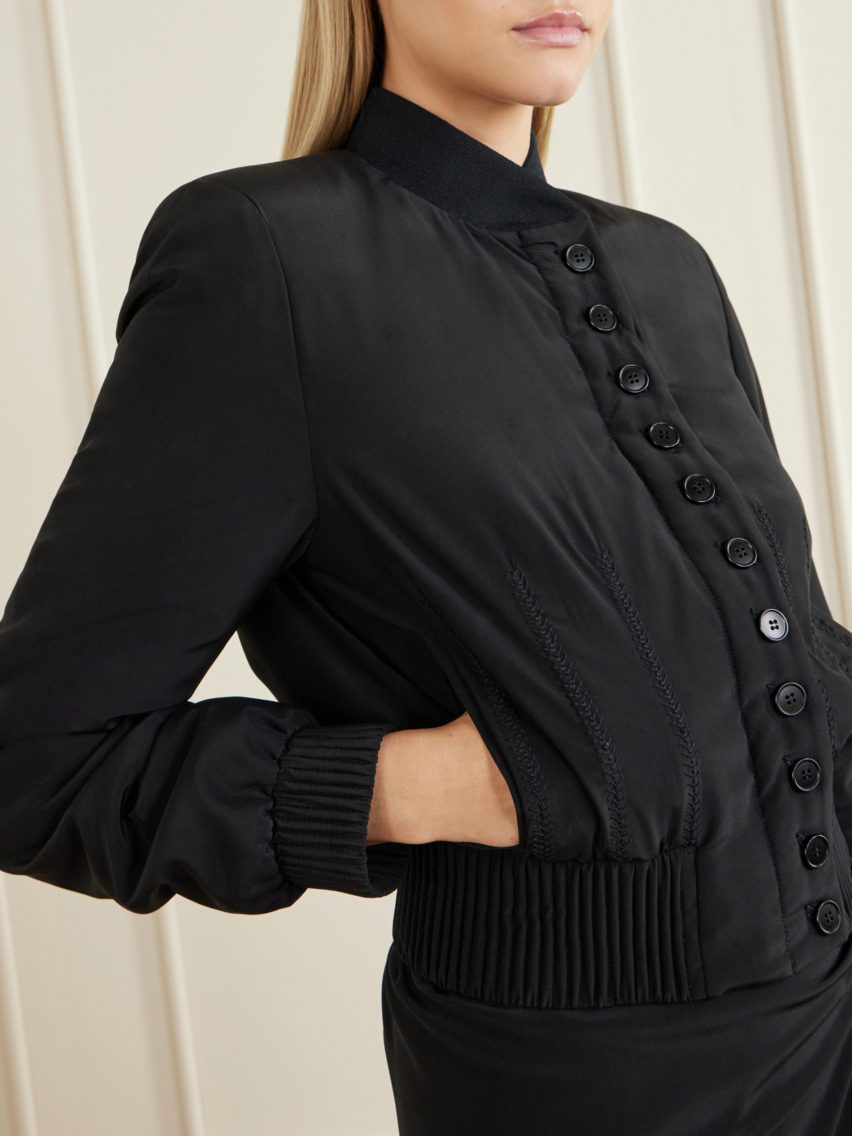 Crepe De Chine Bomber Jacket