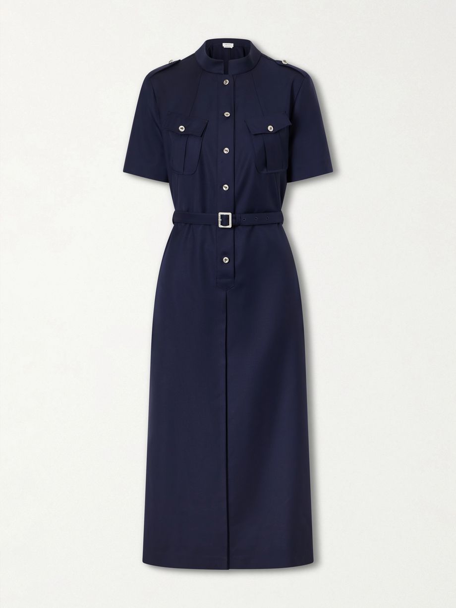 Police belted pleated midi dress