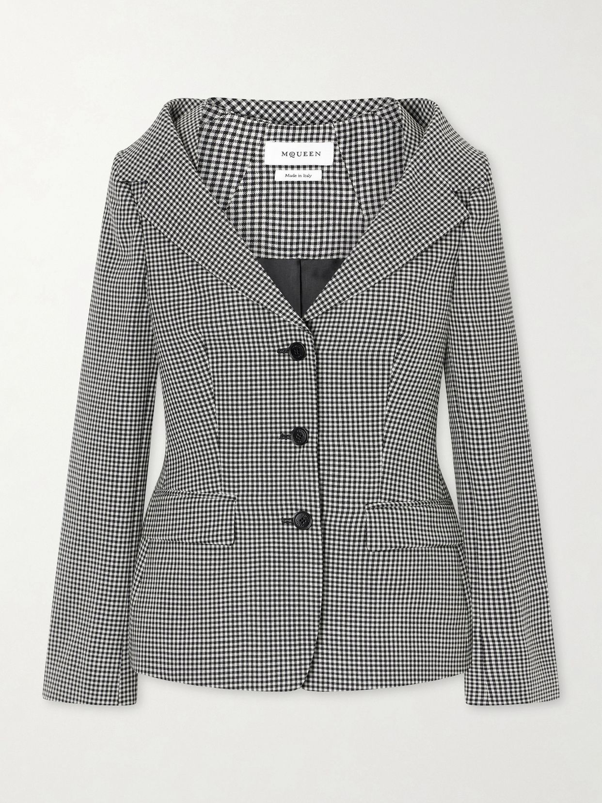 Gingham wool jacket