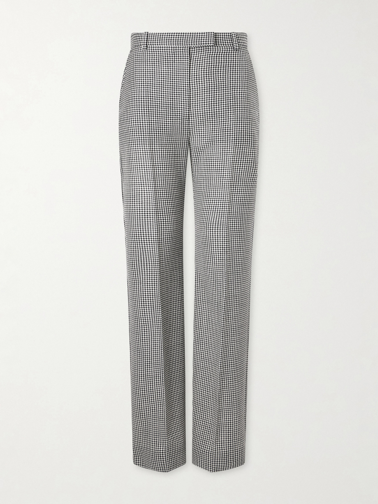 Alexander Mcqueen Gingham Wool Straight-leg Pants In Black