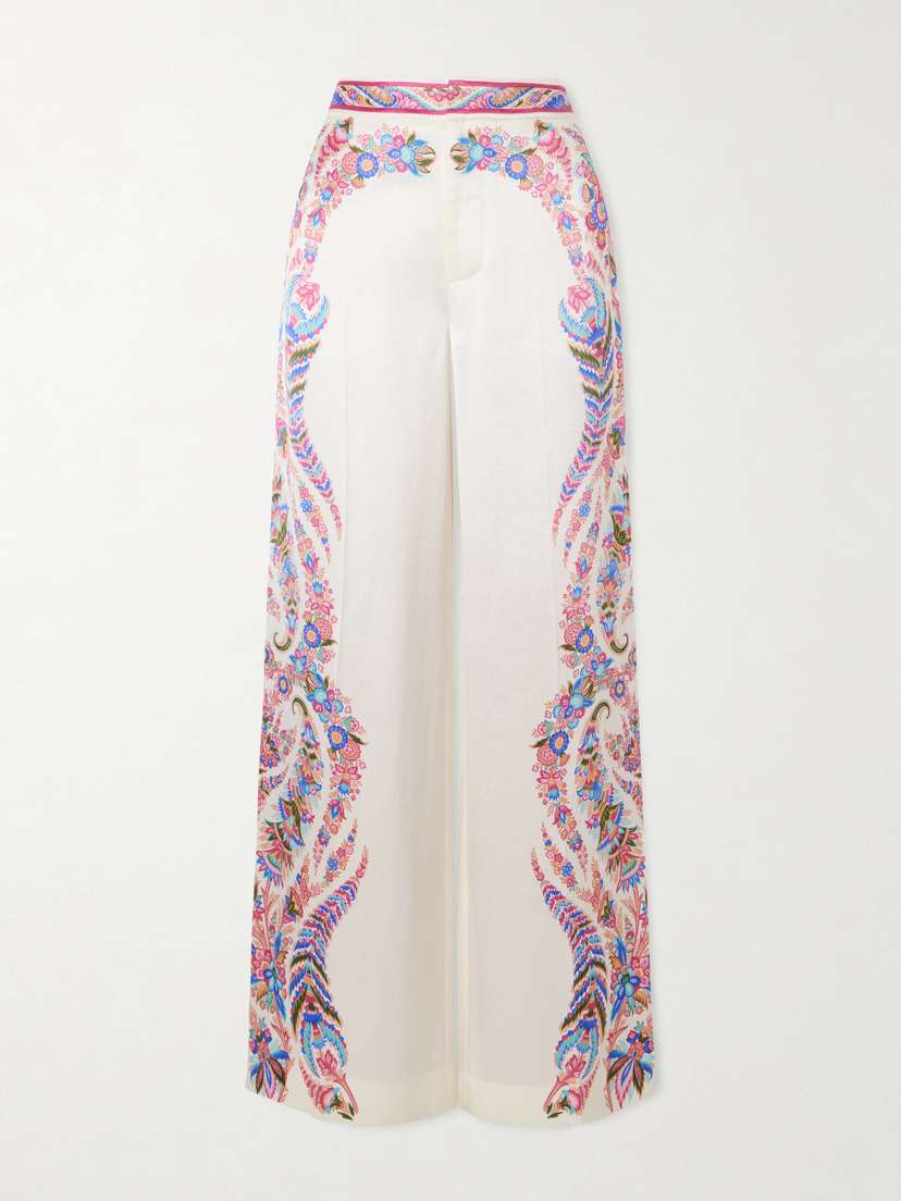 Etro Floral-print Crepe Wide-leg Pants