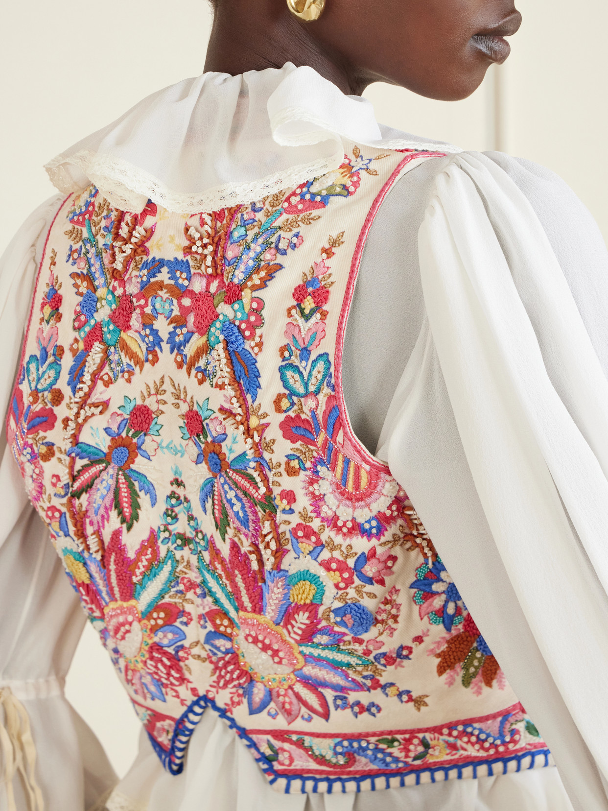 Embroidered Cotton Vest