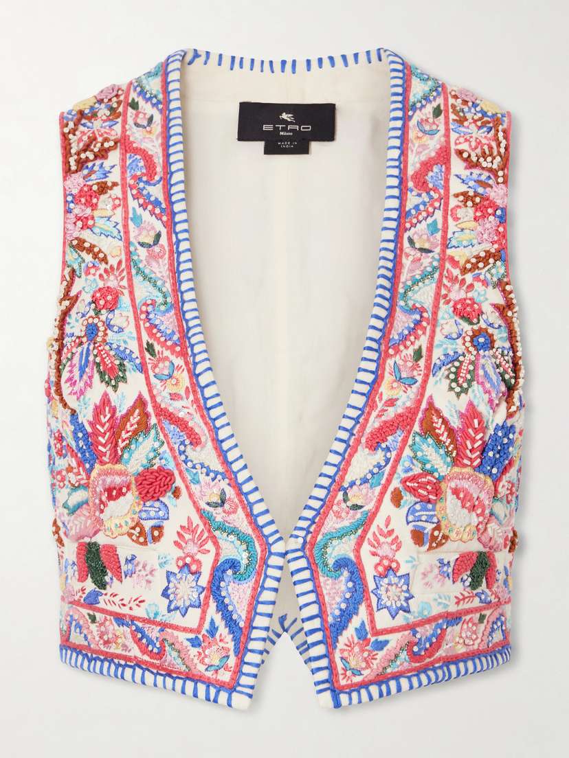 Etro Embroidered Cotton Vest