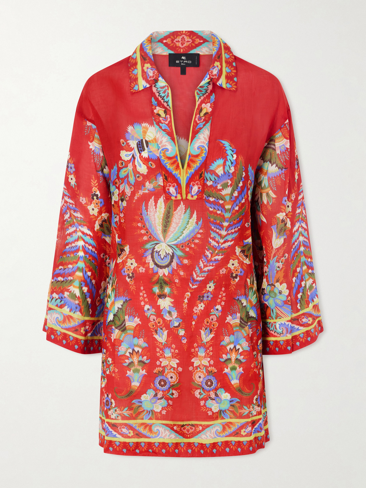 Etro Floral-print Coverup In Red