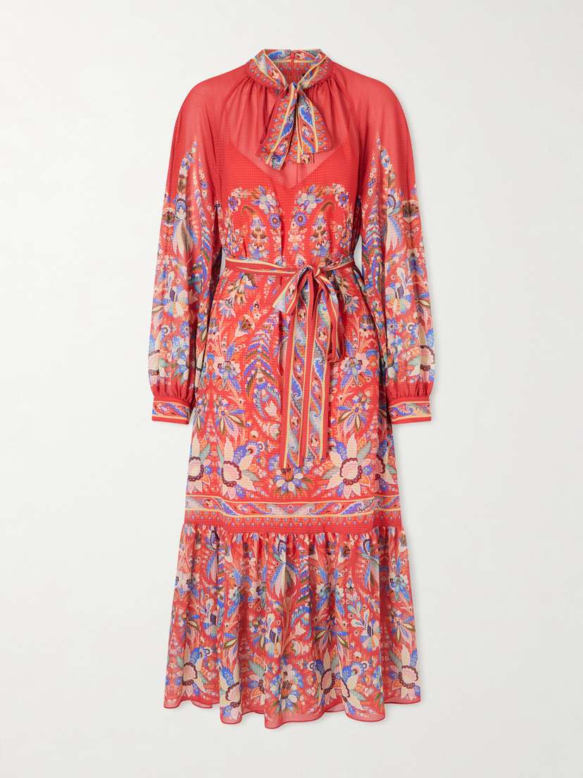 Etro Floral-print Chiffon Midi Dress