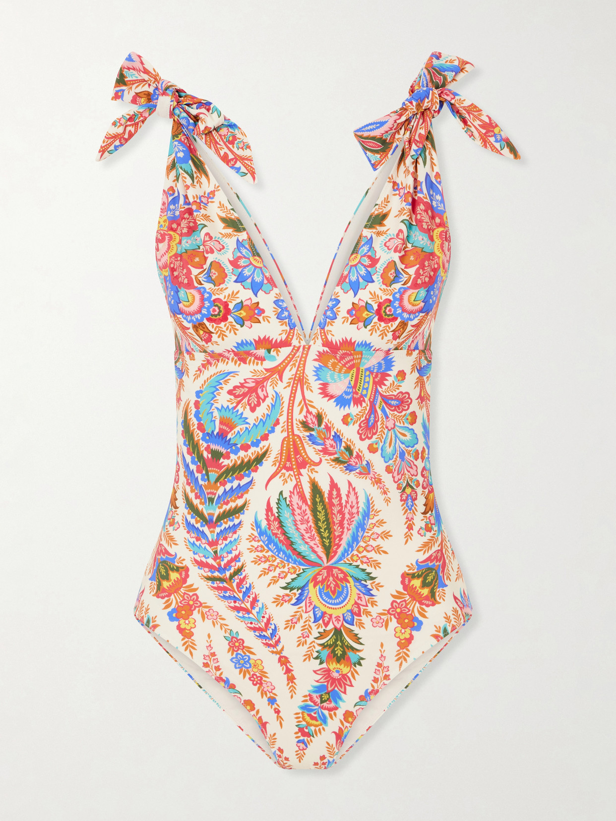 Etro Knotted Paisley-printed Swimsuit In Multi