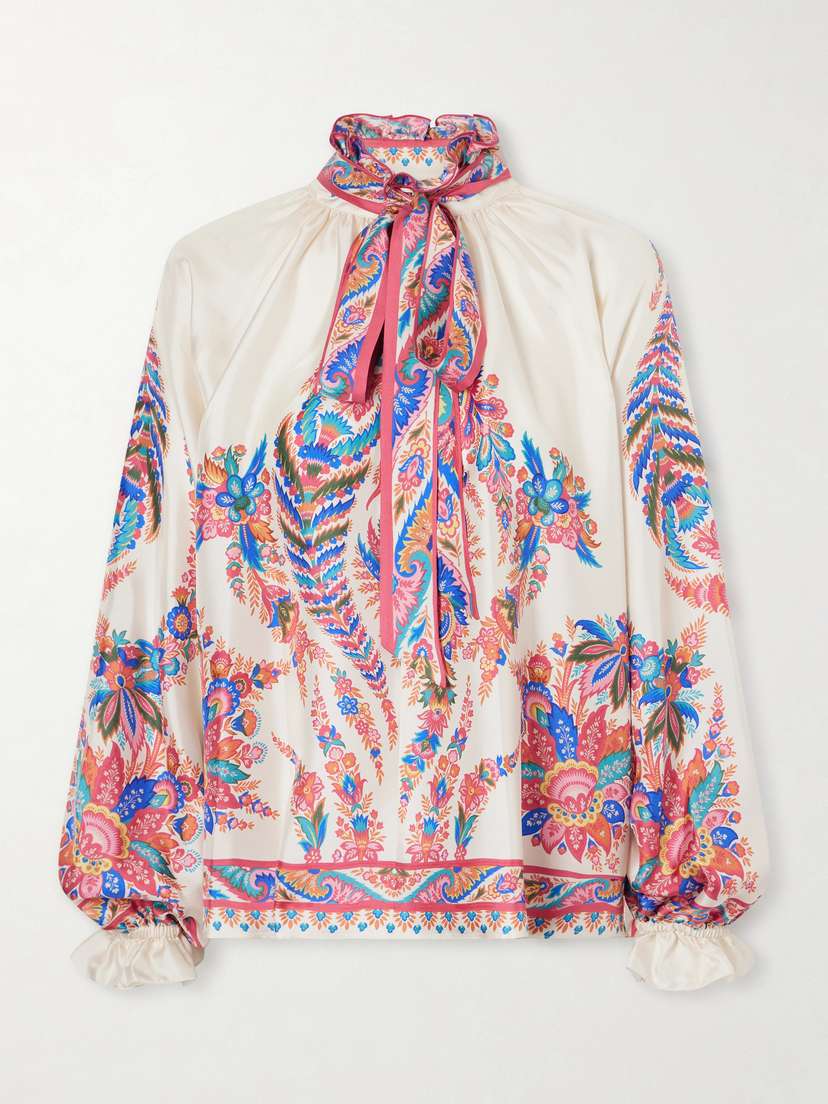 Etro Pussy-bow Paisley-print Silk Blouse