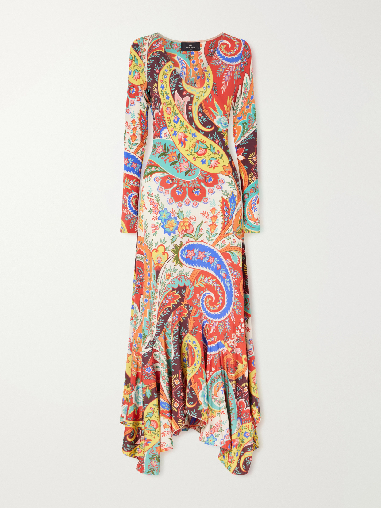 Etro Ruffled Paisley-print Jersey Maxi Dress In Multi