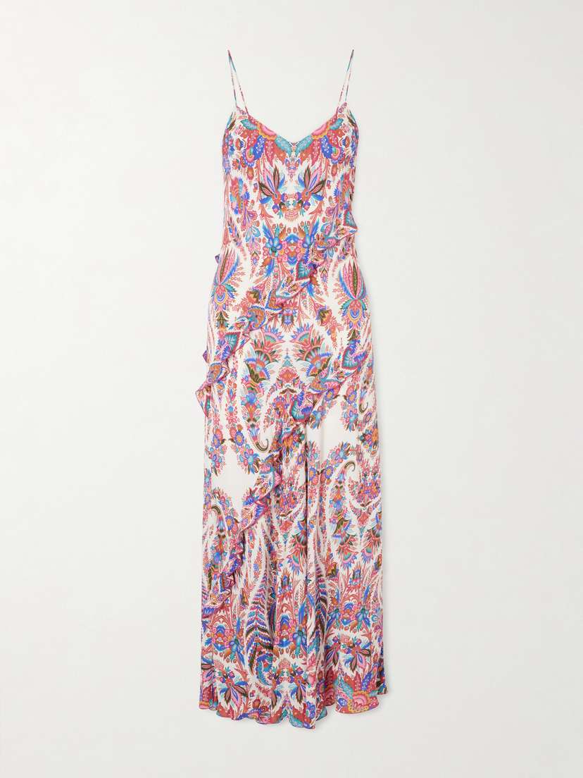 Etro Ruffled Paisley-print Chiffon Maxi Dress
