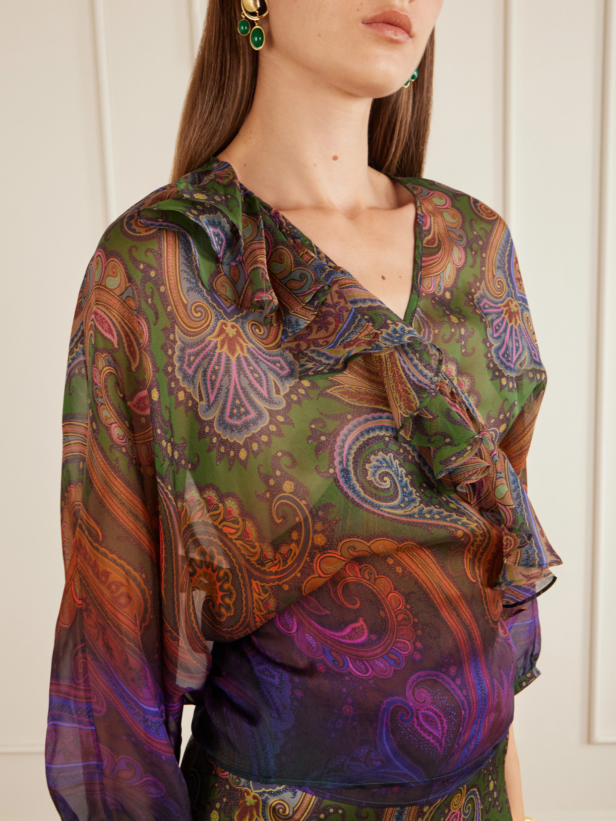 Paisley-Printed Blouse