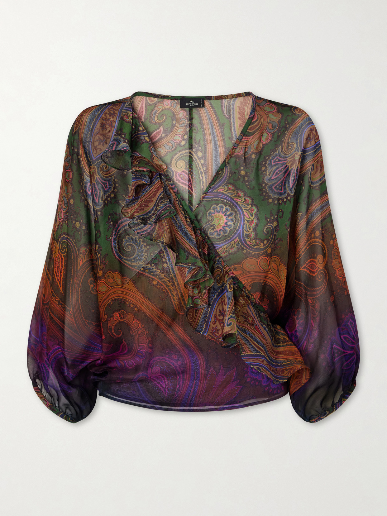 Etro Paisley-printed Silk Blouse In Purple