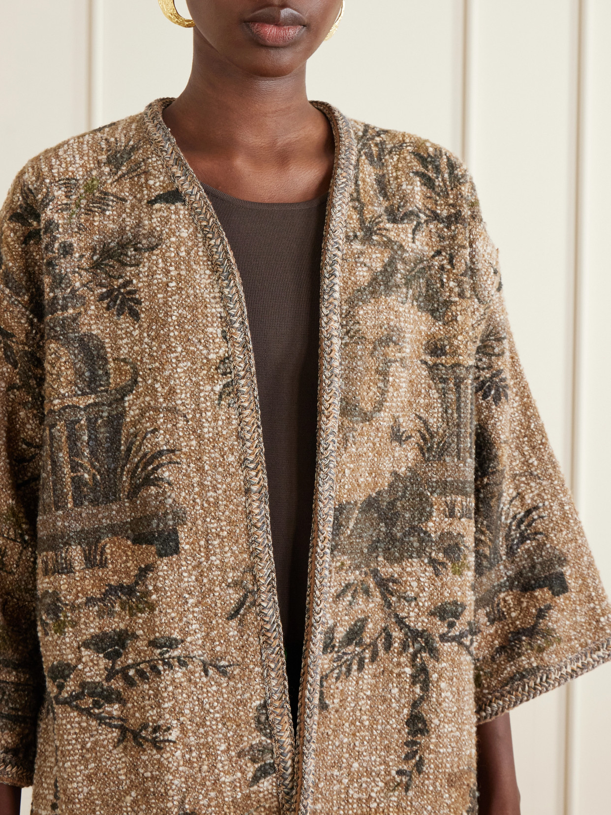 Kesa Embroidered Bouclé Jacket