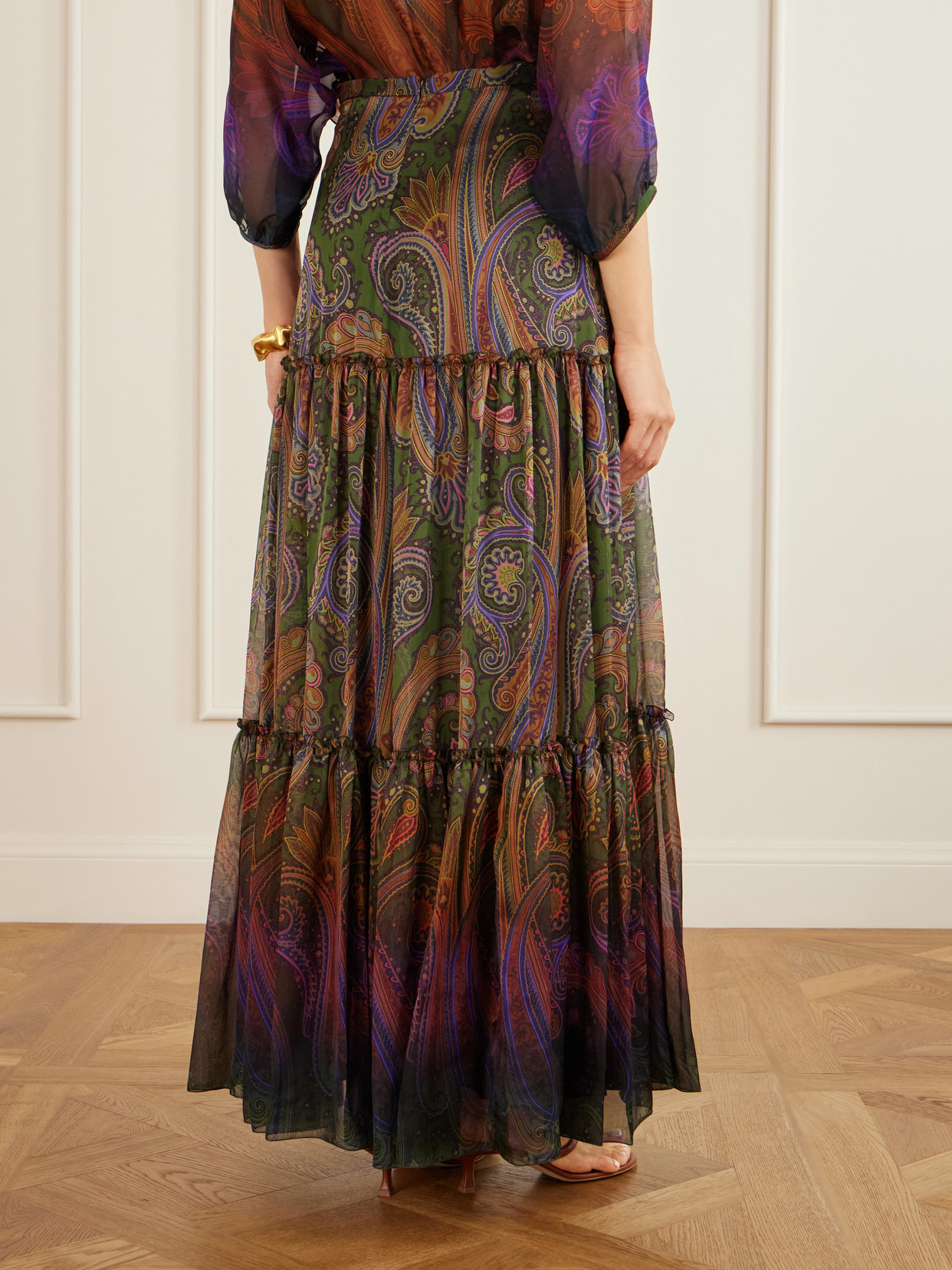 Printed Ruffled Maxi