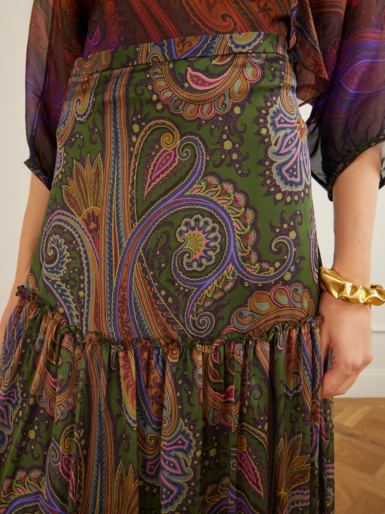 Printed Ruffled Maxi