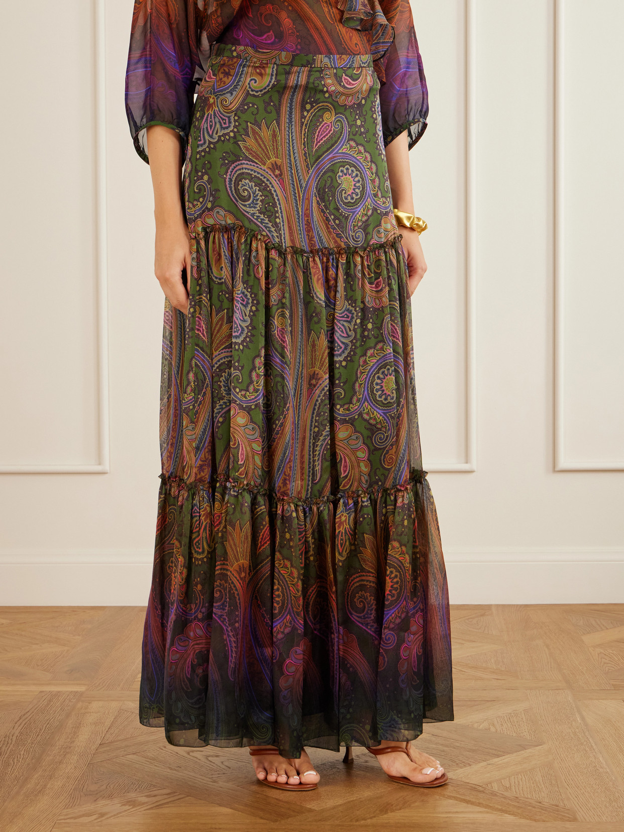 Printed Ruffled Maxi