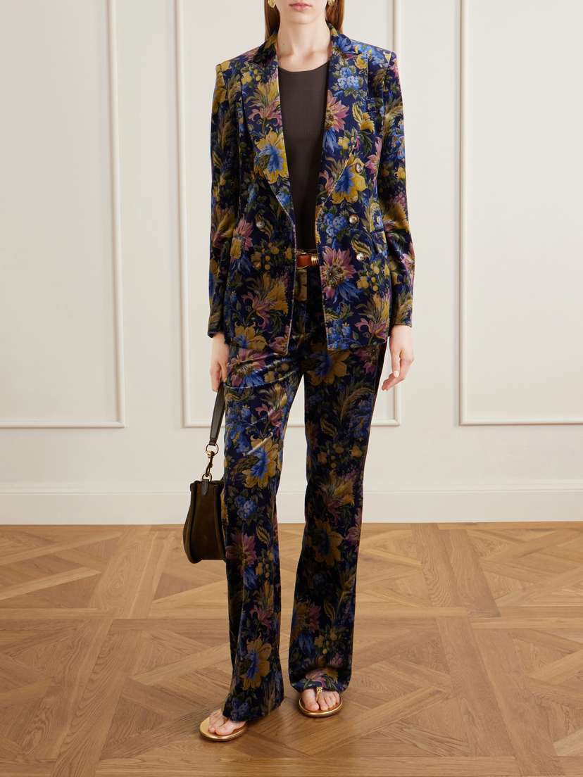 Etro Printed Cotton-blend Velvet Flared Pants | Thumbnail 2 Etro Printed Cotton-blend Velvet Flared Pants | Thumbnail 2