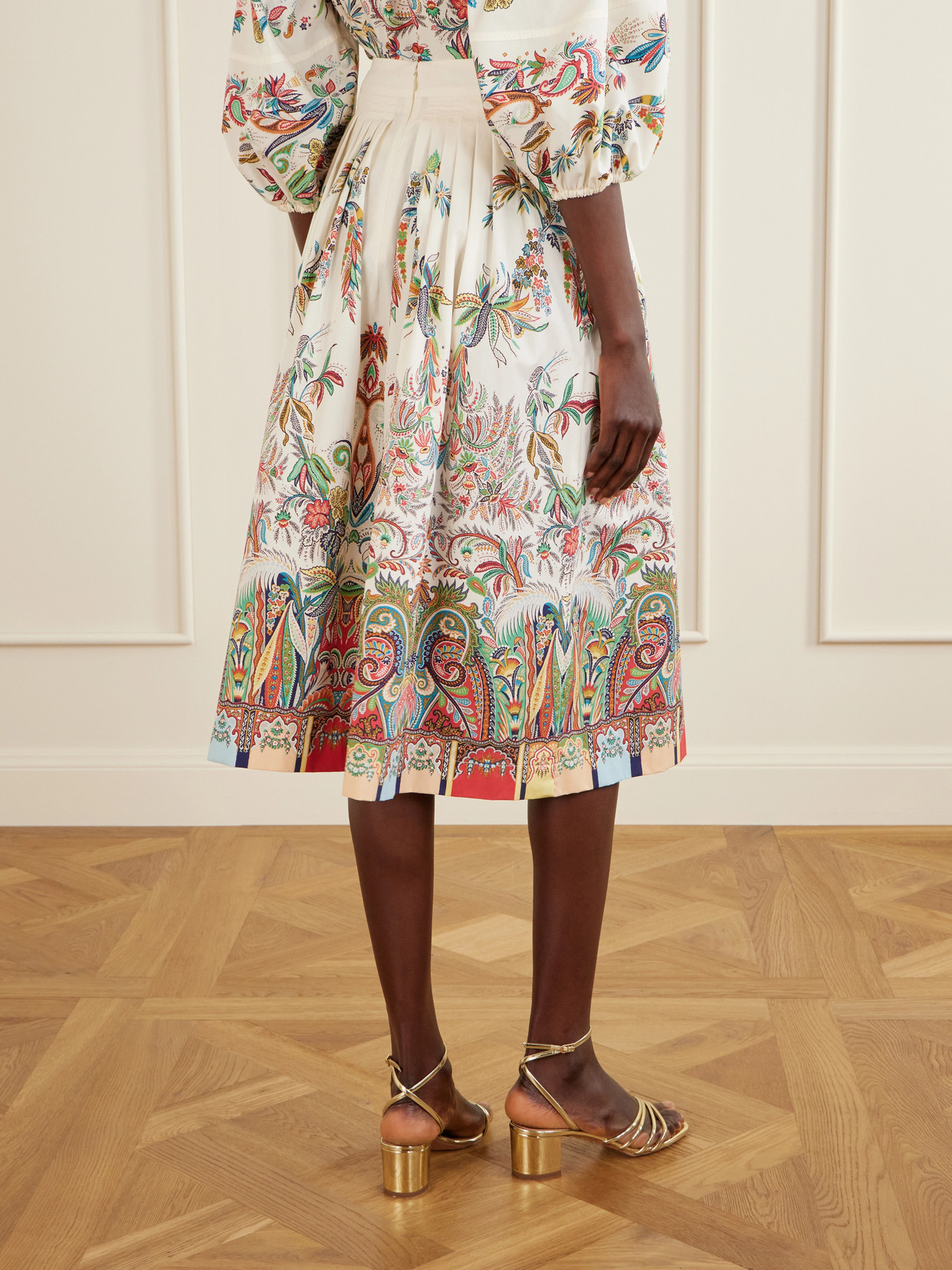 Paisley-Print Cotton-Poplin Midi
