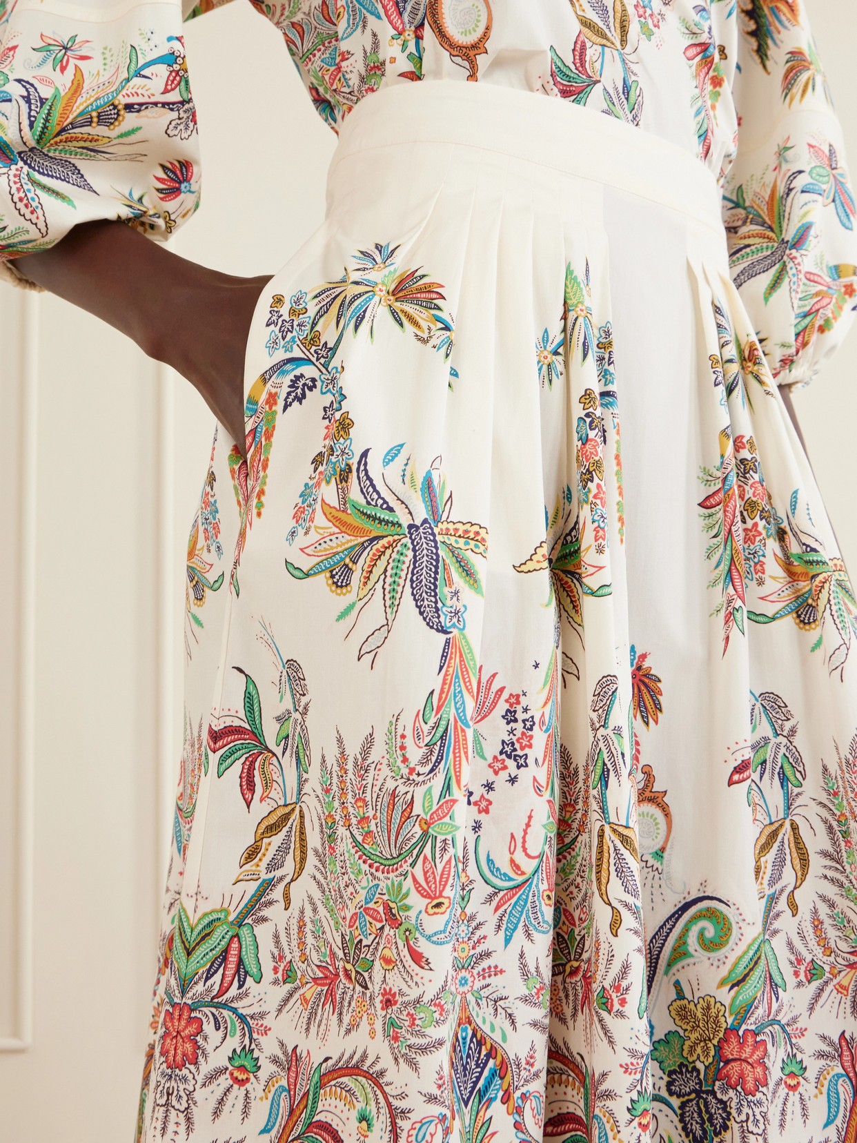 Paisley-Print Cotton-Poplin Midi