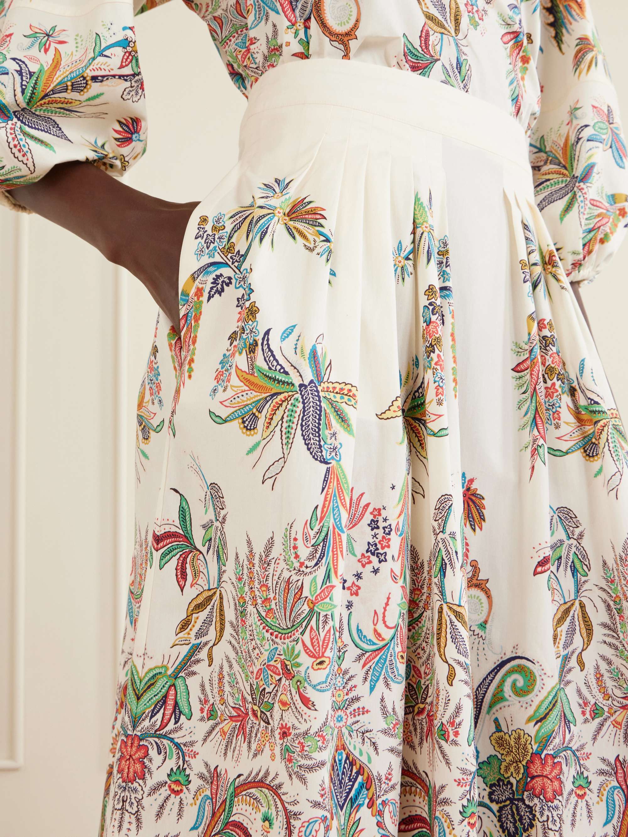 ETRO Paisley-print cotton-poplin midi skirt | NET-A-PORTER