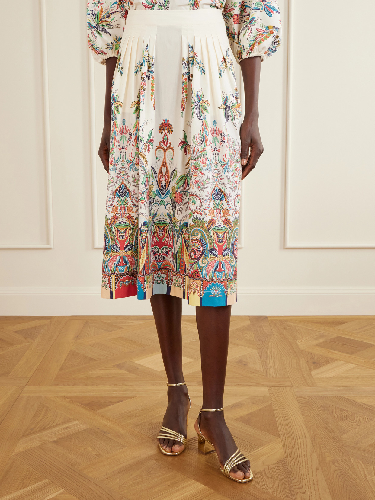 Paisley-Print Cotton-Poplin Midi