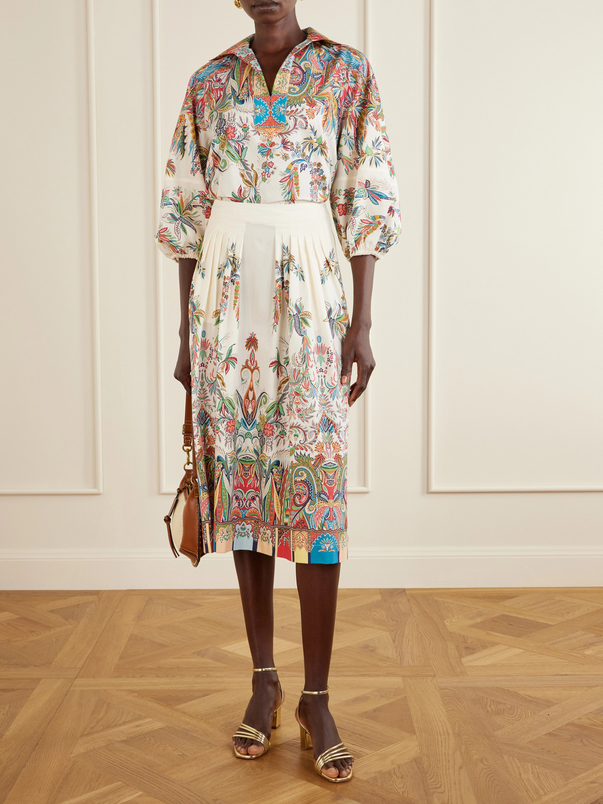Paisley-Print Cotton-Poplin Midi