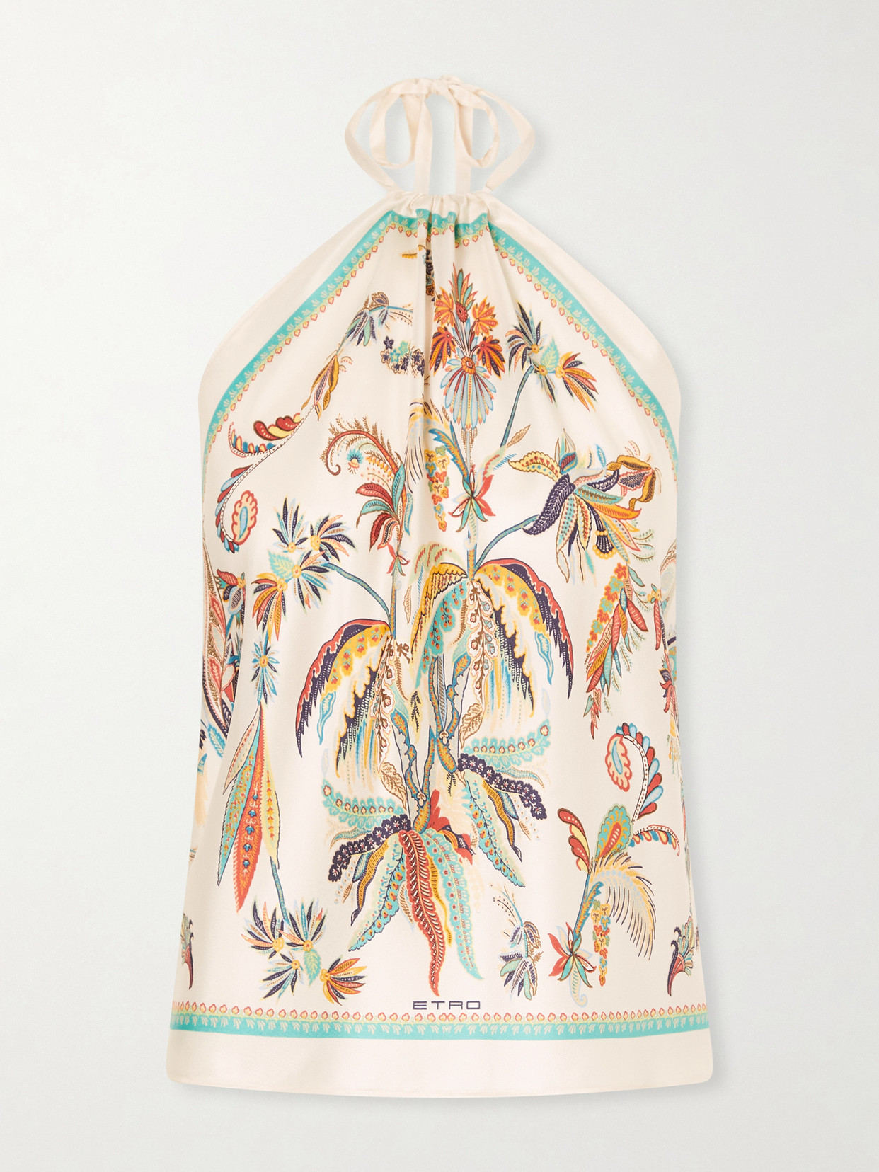 Etro - Triangle Floral-print Silk-twill Top - White
