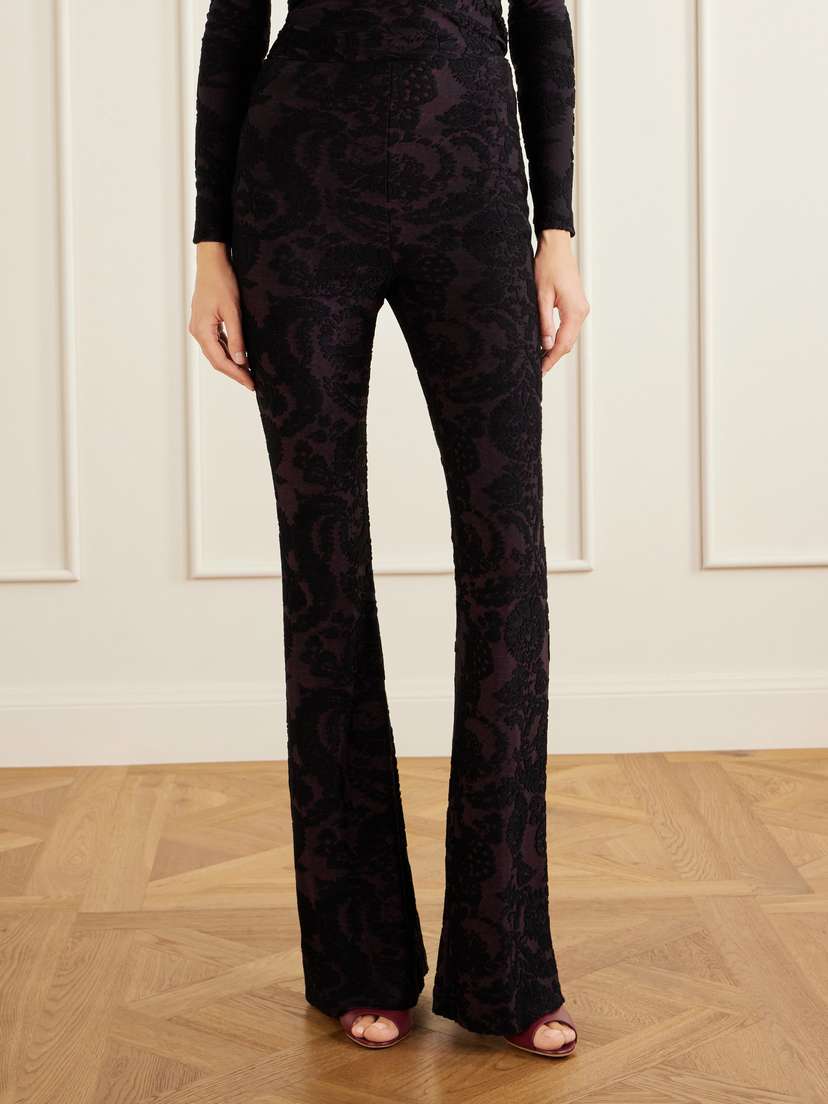 Etro Paisley-jacquard Chenille-trimmed Jersey Flared Pants | Thumbnail 3 Etro Paisley-jacquard Chenille-trimmed Jersey Flared Pants | Thumbnail 3