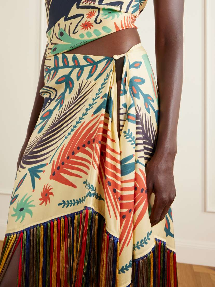 Etro Asymmetric Fringed Printed Silk-twill Mini Skirt | Thumbnail 5 Etro Asymmetric Fringed Printed Silk-twill Mini Skirt | Thumbnail 5