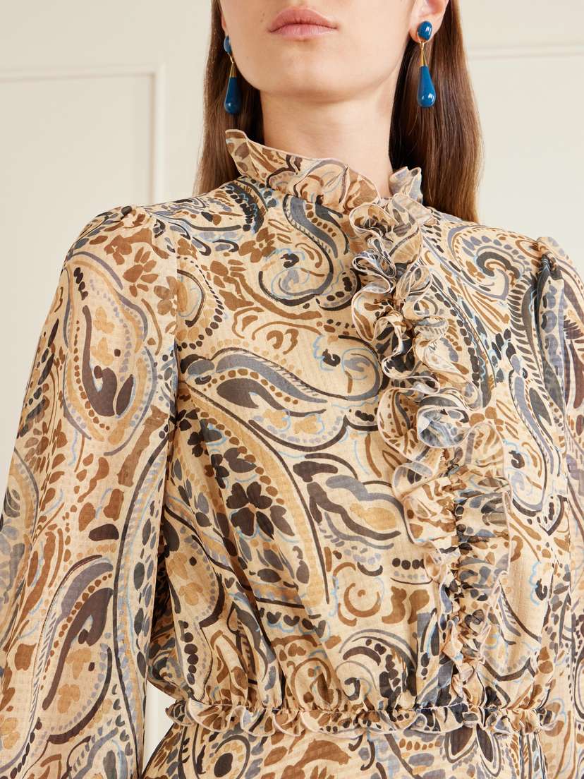 Etro Tiered Ruffled Paisley-print Chiffon Mini Dress | Thumbnail 4