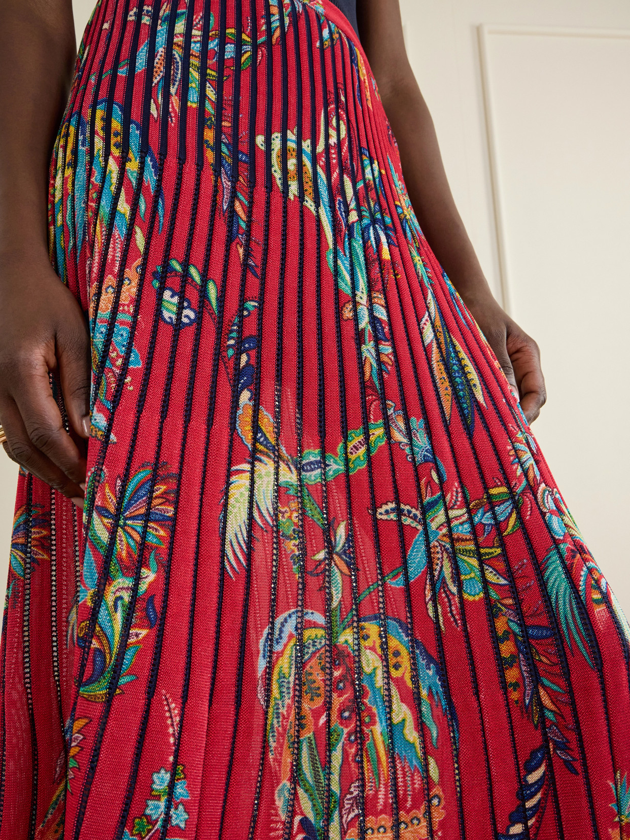 Floral And Paisley-Print Midi