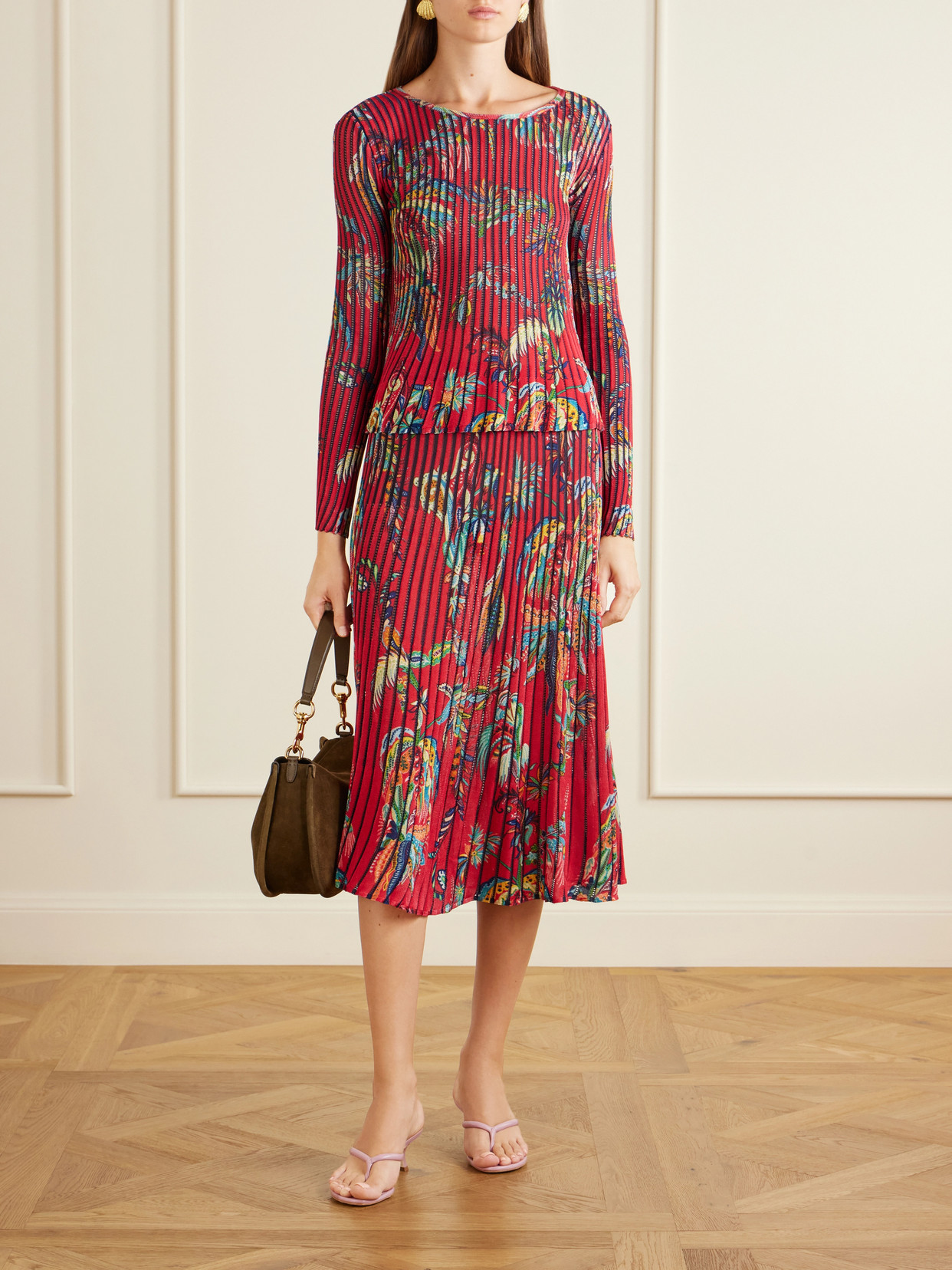 Floral And Paisley-Print Midi