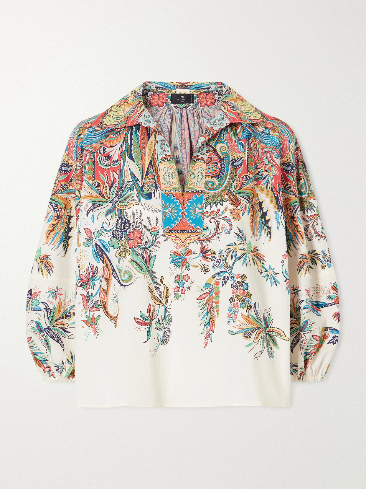 Floral-Print Cotton-Poplin Blouse