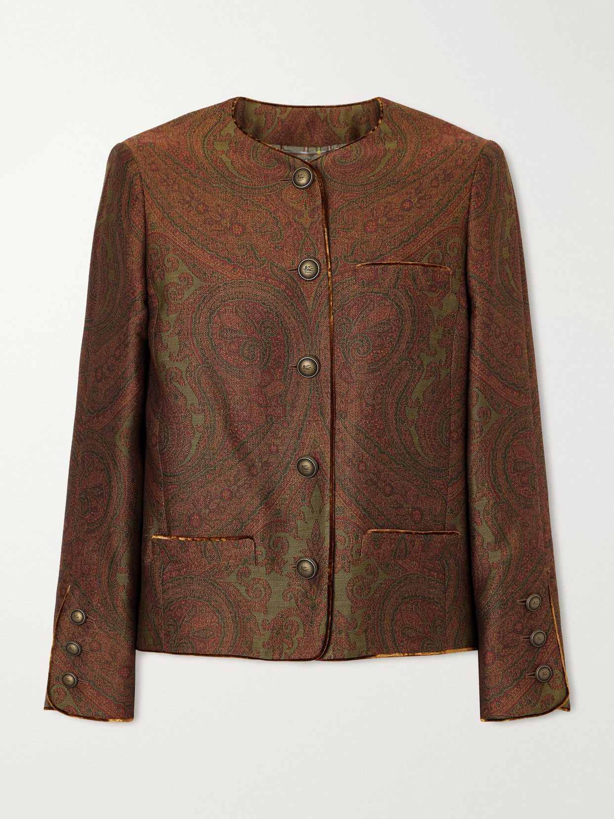 Paisley-jacquard crepe blazer
